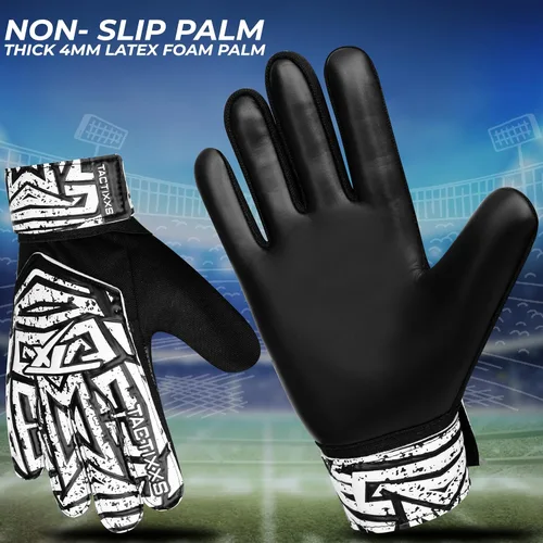 Miniatura 3 de Guantes de portero de fútbol para niños y jóvenes, guantes de portero de fútbol Funky antideslizantes con palma de látex de 0.16 in con agarres