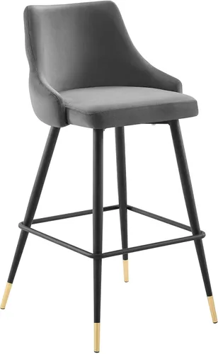 Miniatura 13 de Modway Adorn Performance - Taburete de terciopelo para mostrador, color gris