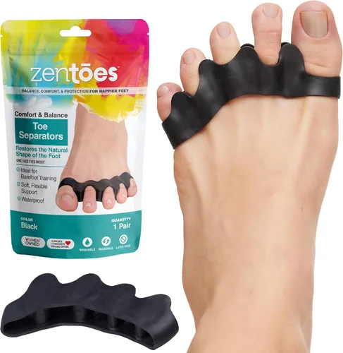 ZenToes Separadores y separadores de dedos de silicona para una correcta alineación de los dedos, alivio de juanetes, alisador de dedos en martillo,