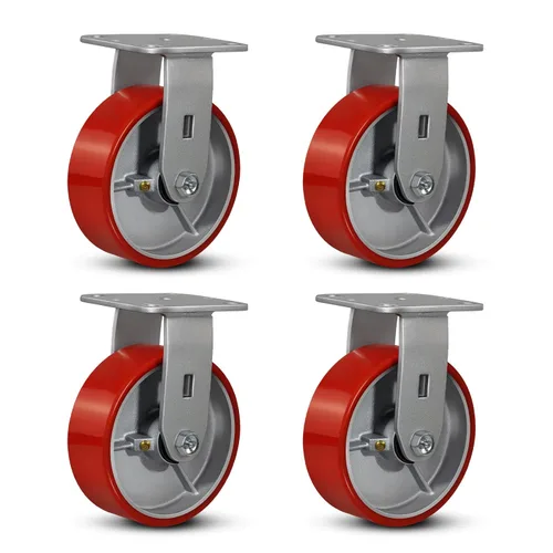 Miniatura 59 de Ruedas industriales de 4 x 2 pulgadas, ruedas resistentes, ruedas de poliuretano, capacidad de hasta 3200 libras. Uso para camión de plataforma
