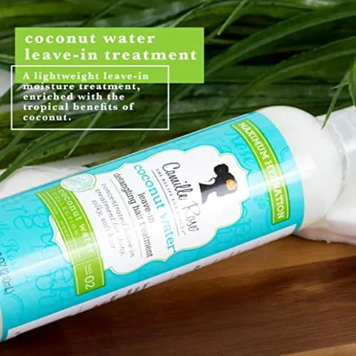 Miniatura 4 de Camille Rose Acondicionador sin enjuague con agua de coco, tratamiento concentrado para desenredar el cabello para una máxima hidratación y mechones