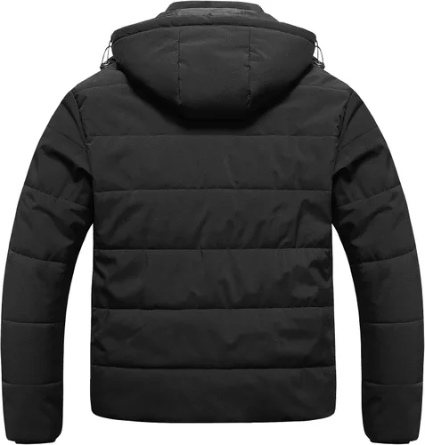 Miniatura 2 de CREATMO US Chaqueta acolchada de invierno para hombre grande y alta, impermeable, abrigo de burbujas, parka de esquí hinchada con capucha