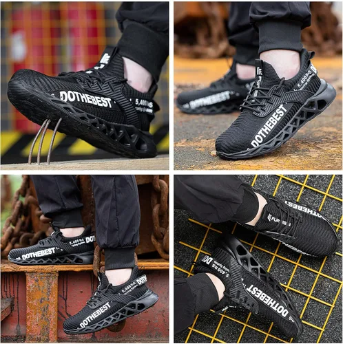 Miniatura 6 de Furuian - Tenis con punta de acero para hombres y mujeres, zapatos de seguridad ligeros, cómodos, a prueba de pinchazos, zapatos de trabajo