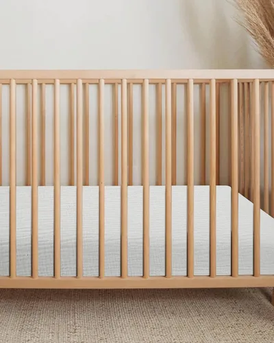Miniatura 5 de Sábanas de cuna para niños y niñas, sábanas ajustables para cama de bebé y niño pequeño de 28" x 52", ropa de cama de colchón de cuna de muselina