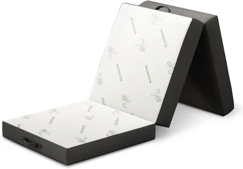 Miniatura 6 de Cozzzi Colchón plegable individual de 4 pulgadas para suelo y viajes con funda extraíble, colchón ligero y portátil para adultos y niños, compacto