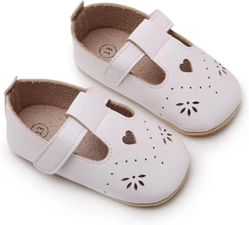 Miniatura 32 de RVROVIC Mocasines de princesa para bebé, zapatos brillantes de Mary Jane, zapatos de cuna de suela suave y ligera de primera calidad, zapatos