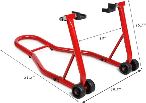 Miniatura 5 de Safstar Soporte para motocicleta o bicicleta deportiva con brazo oscilante para tienda de autos y bicicletas, Rojo