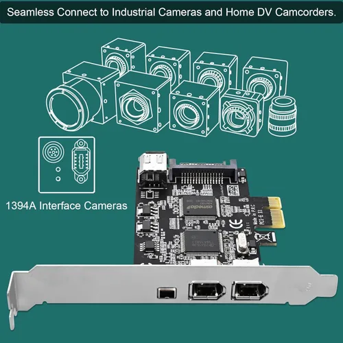 Miniatura 3 de Tarjeta PCIE 1394A Firewire 400 de 4 puertos para Windows OS y PC MAC OS, TI TSB43AB23, 3 x 6 pines y 1 interfaz 1394A de 4 pines, con cables de 4