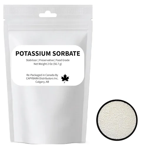 Sorbato de potasio de grado alimenticio – 2 oz (56.7 g) – Estabilizador conservante para elaboración de vinos, elaboración de cerveza de sidra,