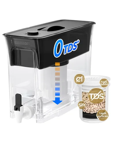 Miniatura 13 de Waterdrop Slim - Dispensador de filtro de agua alcalina, 35 tazas, gran capacidad, 100 galones de larga duración, filtración más rápida, reduce