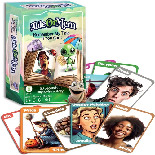 Miniatura 2 de Dos juegos de cartas únicos y familiares para niños y adultos, juego de cartas de estrategia y un juego de memoria de narración de historias