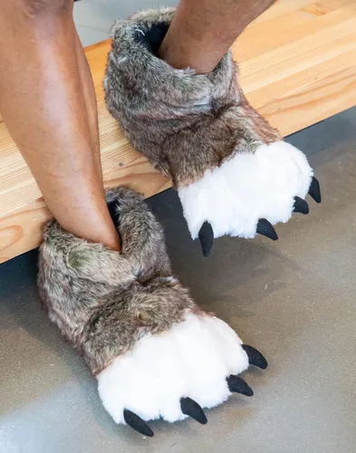 Miniatura 4 de Lazy One - Pantuflas con diseño de garra de animal para niños y adultos disfraz divertido para niños cálidas pantuflas peludas