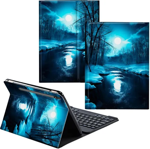 Miniatura 93 de Para Samsung Galaxy Tab S6 Lite Funda 2022/2020 Teclado Inalámbrico Desmontable Y Cubierta De Soporte De Cuero PU Funda Protectora Para Samsung