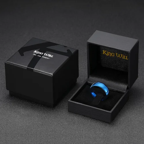 Miniatura 98 de King Will Alianza de boda de carburo de tungsteno para hombres y mujeres, anillos de promesa para parejas abovedados de alto pulido