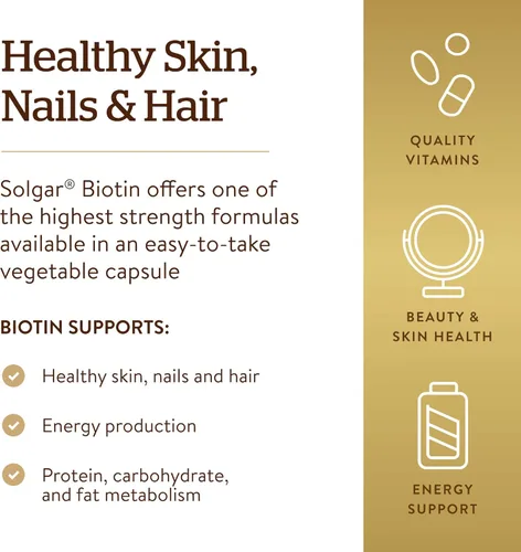 Miniatura 4 de Solgar Biotina 10000 MCG Cápsulas Vegetable, 033984523920, 1, 1