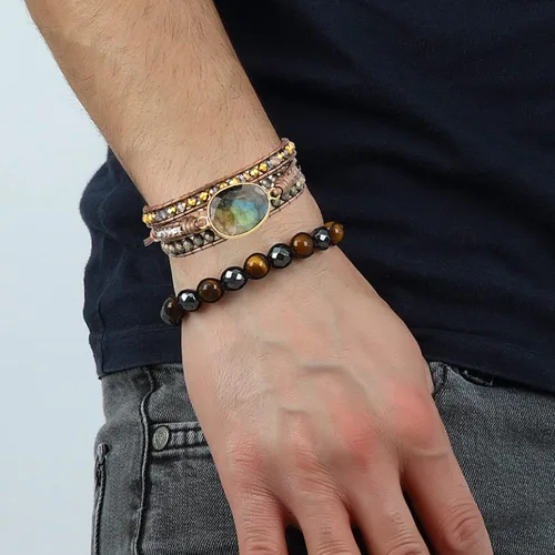 Miniatura 6 de Plumiss Colección de pulseras de cuentas curativas de piedra natural boho para mujer