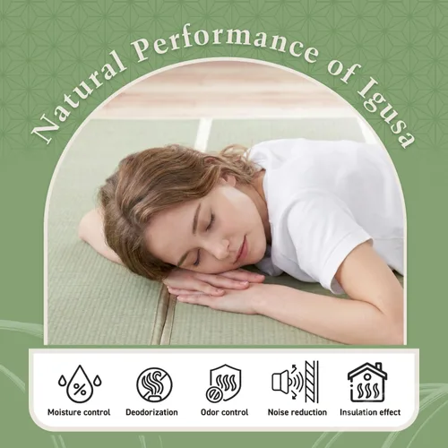 Miniatura 4 de Tatami Mat – Colchón plegable de tatami japonés Igusa, futón para dormir en el suelo de hierba rush, meditación, yoga Zen Tatami, individual XL por