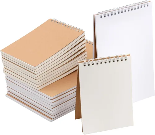 Miniatura 10 de HEIHAK Paquete de 25 cuadernos de bocetos A6, 120 páginas, 60 hojas de bolsillo encuadernado en espiral superior, cuadernos pequeños en espiral