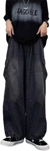 Grunge Pantalones holgados Y2K Emo Alt Cargo Pant Fairycore Demin Cloting Estético Jogger Pantalones deportivos Hiphop Tripp Streetwear