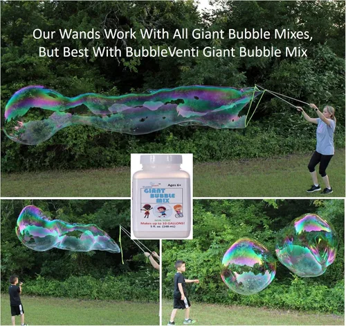 Miniatura 6 de Varita de burbujas, varita gigante de burbujas de acero inoxidable, juguete para exteriores para niños, diseño telescópico, juguetes de burbujas