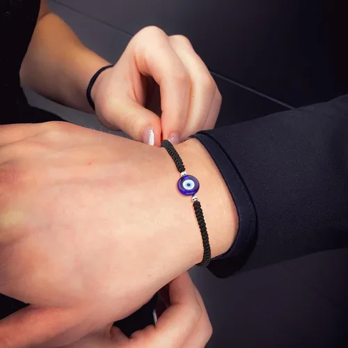 Miniatura 3 de Paquete de 2 pulseras hechas a mano con cuerda roja contra el mal de ojo, pulsera de joyería de ojo azul para mujeres, hombres, adolescentes
