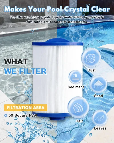 Miniatura 7 de Filtro de repuesto para spa (paquete de 2) Filtro de bañera de hidromasaje de 50 pies cuadrados para 6CH-940, FC-0359