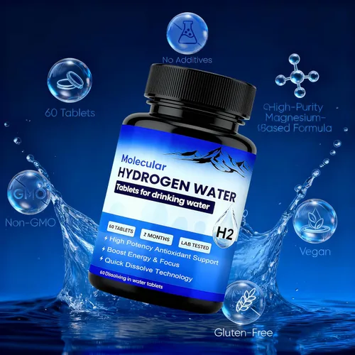 Miniatura 7 de Tabletas de agua de hidrógeno molecular Pastillas de magnesio H2 Suplemento de hidrógeno para hidratación y equilibrio de electrolitos Apoya