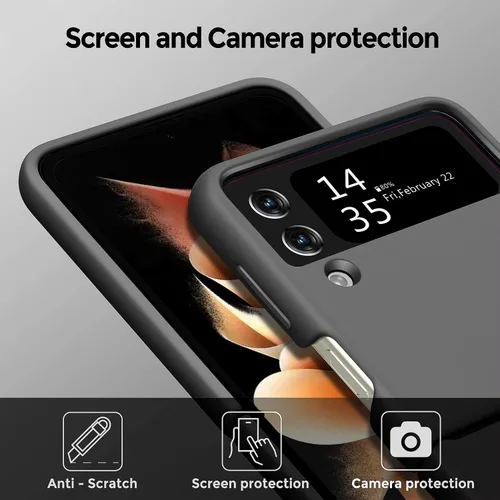Miniatura 2 de Funda delgada de goma para Samsung Galaxy Z Flip 4, funda de teléfono para z4 flip lanzada 2022 (SM-F721U, SM-F721U1), funda protectora a prueba