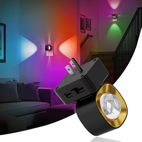 Miniatura 8 de JandCase Luces nocturnas enchufables a la pared, proyector de estrellas, luz nocturna de galaxia automática 3CCT, enchufe con sensor de luz