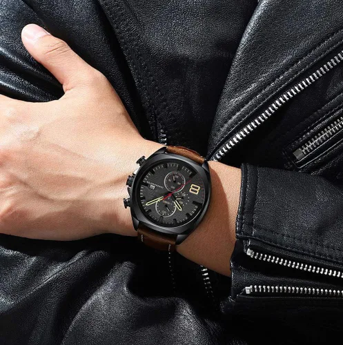 Miniatura 5 de FANMIS Reloj de cuarzo analógico con cronógrafo de acero inoxidable para hombre