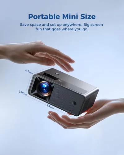 Miniatura 5 de CiBest Mini proyector, proyector de video de soporte Full HD 1080P mejorado, proyector de película pequeña portátil, compatible con Mini negro