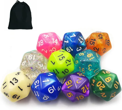 Miniatura 6 de Bescon - Juego grande de dados poliédricos aleatorios, juego de dados DND de tamaño estándar, 100 unidades en una variedad de colores y efectos