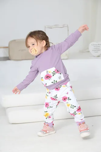 Miniatura 4 de Eghunooy Conjunto de sudadera con capucha floral de manga larga para bebé niña con bolsillo y diadema