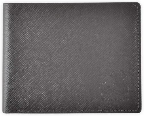 RFID - Billetera de cuero para hombre, con identificador abatible, color café, estilo vintage