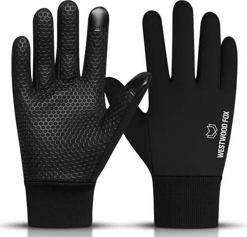 WESTWOOD FOX Kids Winter Thermal Cycling Gloves Boys Girls Flexible Grip Touchscreen Cycling Bike Gloves for Children Running Ski Anti-Slip Mitts