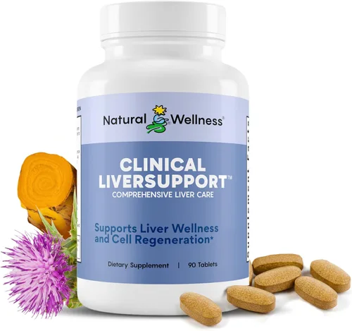 Natural Wellness Apoyo clínico hepático – Mezcla de cardo mariano y curcumina formulada por médicos para desintoxicación, reparación y función