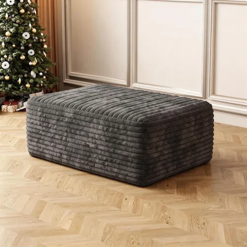 Miniatura 47 de Otomana de pana de felpa de 37.4 pulgadas, otomana tapizada de nube para sofá deshuesado en una caja, sofás modulares seccionales para sala de Negro