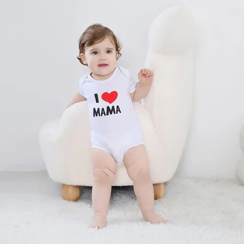 Miniatura 4 de ZAV Ropa de bebé unisex para bebés, gemelas I Love Papa I Love Mama