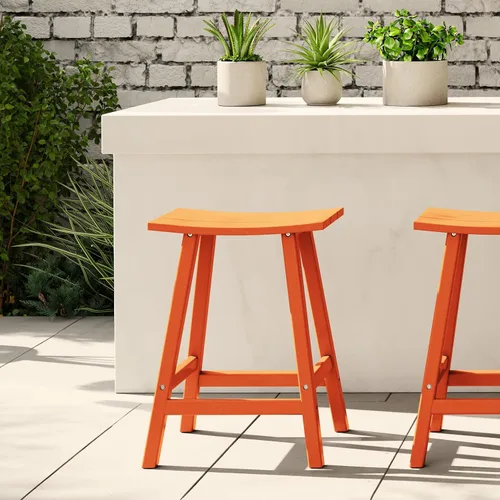 Miniatura 62 de WestinTrends Malibu - Juego de 2 taburetes para sillín para exteriores/patio, 24 alturas, color rojo