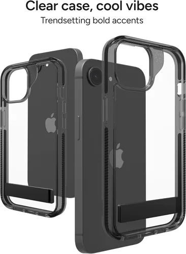 Miniatura 5 de ZAGG Santa Cruz - Funda con función atril para iPhone 17e, 16e, 15, 14, 13, protección contra caídas de 13 pies, reforzada con grafeno, funda Negro