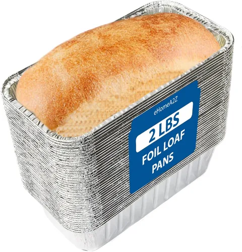 Miniatura 8 de Moldes desechables de aluminio de 2 libras para hornear, servir y almacenar, sartén desechable resistente al calor, ideal para alimentos