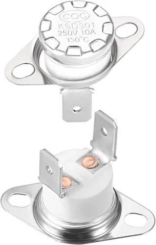 Miniatura 12 de uxcell KSD301 Termostato 266.0 °F/266°F 10A Normalmente Cerrado N.C Ajuste Snap Disc Interruptor de temperatura para microondas, horno, cafetera 2
