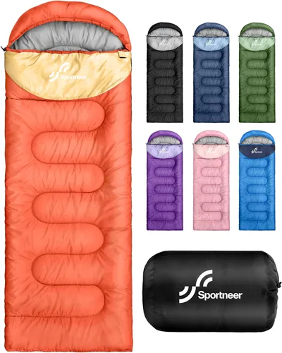 Miniatura 21 de Sportneer Sleeping Bag for Adults & Kids, Cold Weather & Warm Waterproof Camping Sleeping Bag, Compact Portable for Camping Hiking & Travel Negro