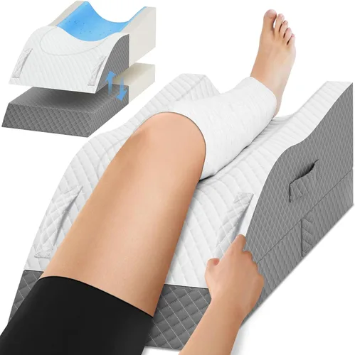 Almohadas de elevación TranquilRelax para piernas después de la cirugía, almohada de espuma viscoelástica ajustable con cuña para piernas para Gris