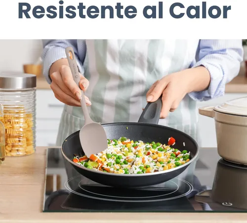 Miniatura 7 de ChefAide Juego de 5 espátulas de silicona, espátulas de goma de grado alimenticio, mango fuerte mejorado con agarre ergonómico, resistente al calor