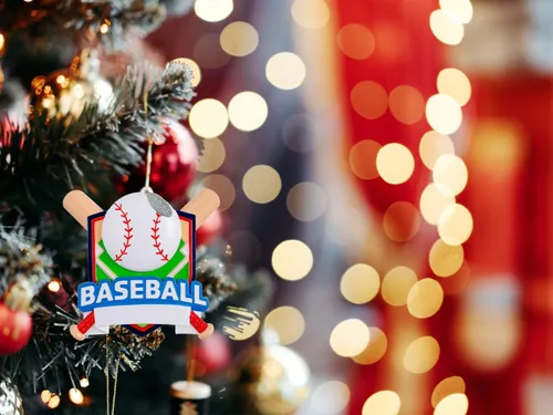 Miniatura 3 de Adorno de béisbol, adornos de Navidad de béisbol para niños, relleno de calcetines, idea de regalo para jugadores, se puede personalizar en casa