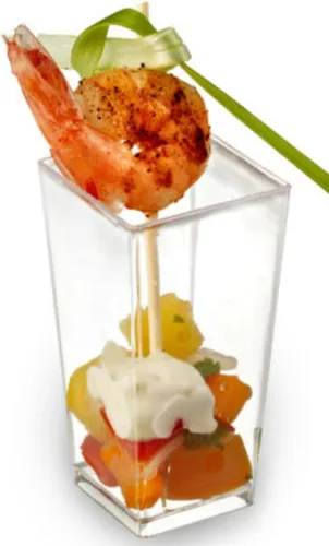 Miniatura 3 de Zappy Mini cubo cuadrado alto de 3 onzas, degustación de plástico transparente, vasos de chupito de muestra, parfait / soufflé de gelatina