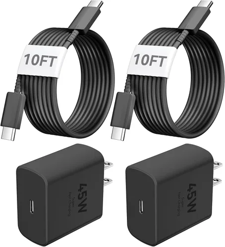 Cargador para iPhone 17, 16, 15, carga rápida, PD de 45 W, cable USB C de 10 pies para iPhone 17/16/15 Pro Max, cable largo de carga con bloque de