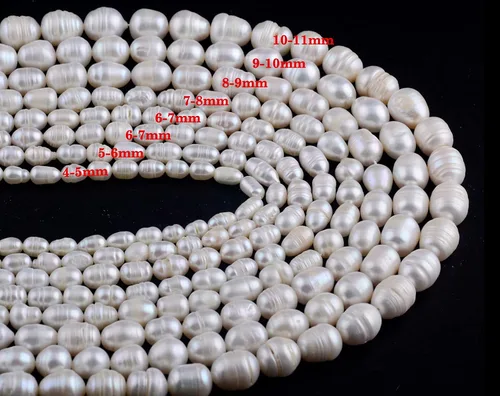 Miniatura 4 de Cuentas de perlas para fabricación de joyas, 100 piezas de 0.394 a 0.394 pulgadas (0.354-0.394 in) naturales auténticas de agua dulce cultivadas