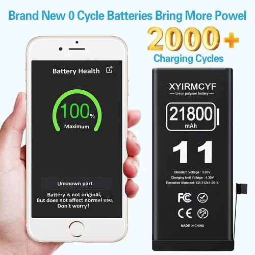 Miniatura 4 de XYIRMCYF Batería de Super Capacidad de 21800mAh Compatible con iPhone 11, Batería de Reemplazo Li-Polímero de 0 Ciclos para iPhone 11, con Kit